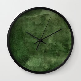 Green Watercolor Texture Wall Clock