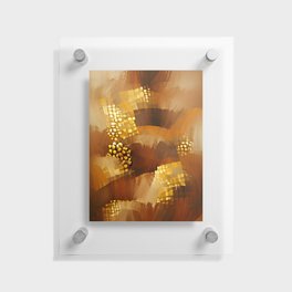 Brown and gold original abstract digital artwork Floating Acrylic Print