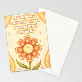 A Smile Is A Curve That Sets Everything Straight Stationery Cards