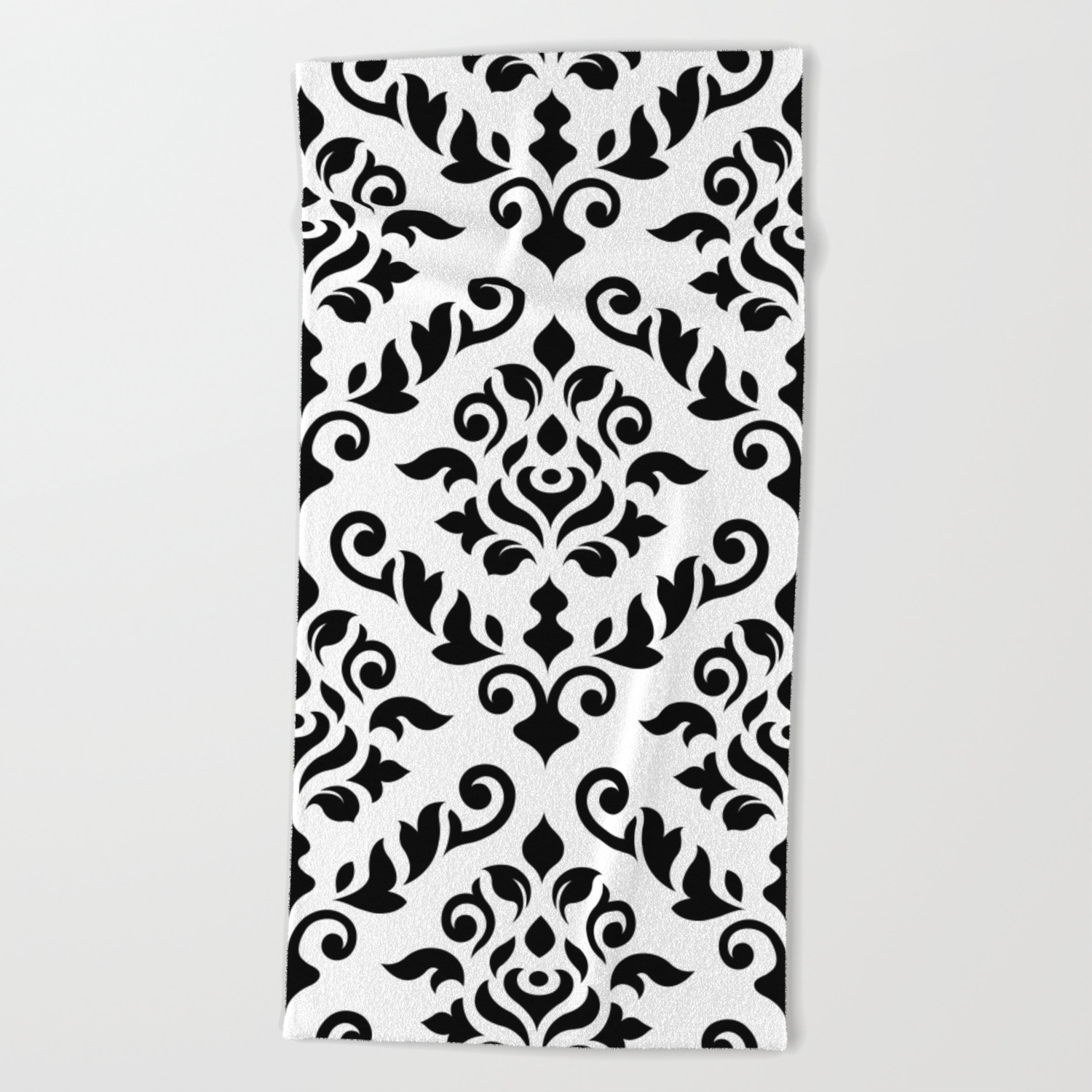 black and white beach towel