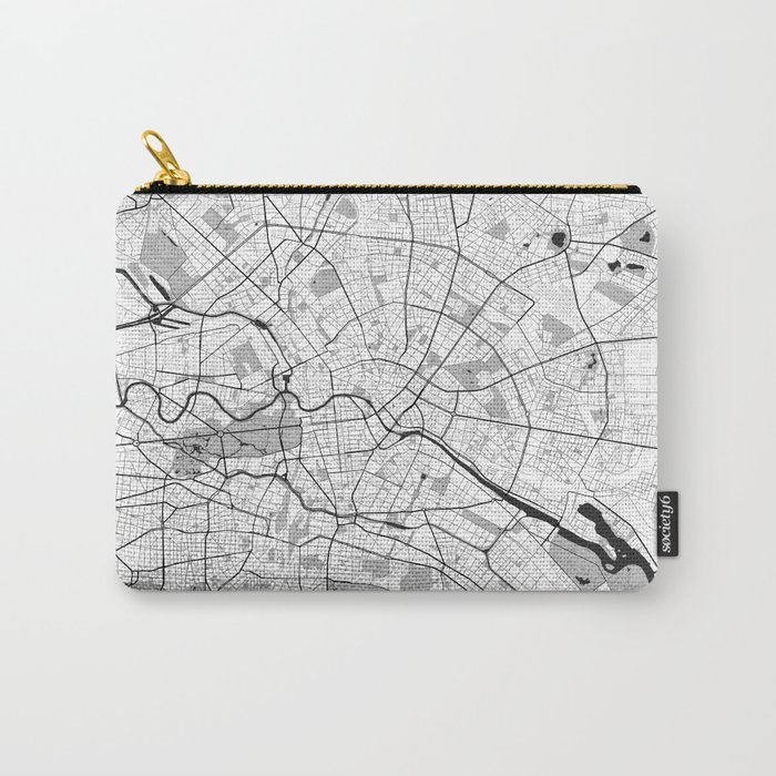 Berlin Map Gray Carry-All Pouch