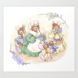 Forget-Me-Nots and Baby's Breath Art Print