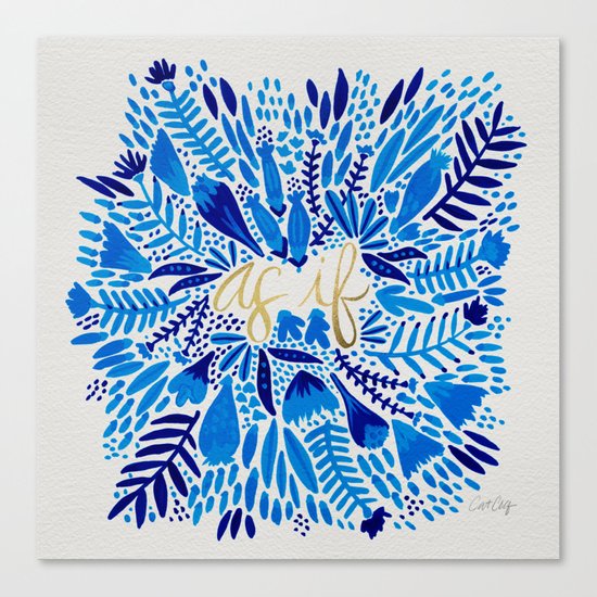 As If – Navy & Gold Canvas Print