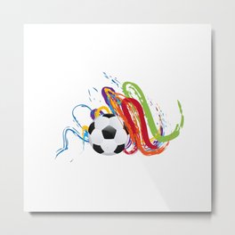 Soccer Ball with Brush Strokes Metal Print | Football, Design, Tournament, Cup, Grunge, Graphic, Graphicdesign, Match, Brush, Sport 