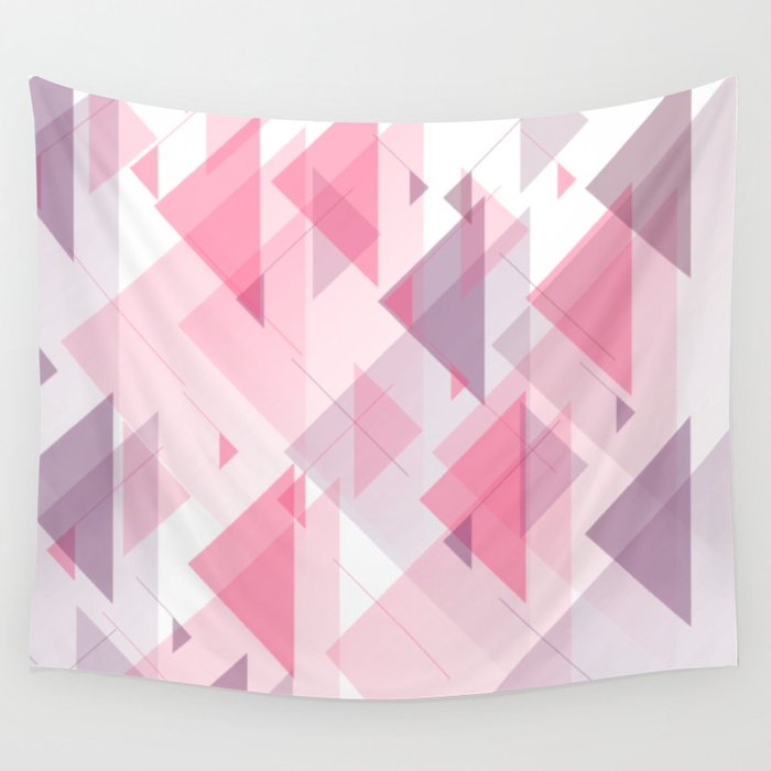 Abstract Pink Triangles Wall Tapestry