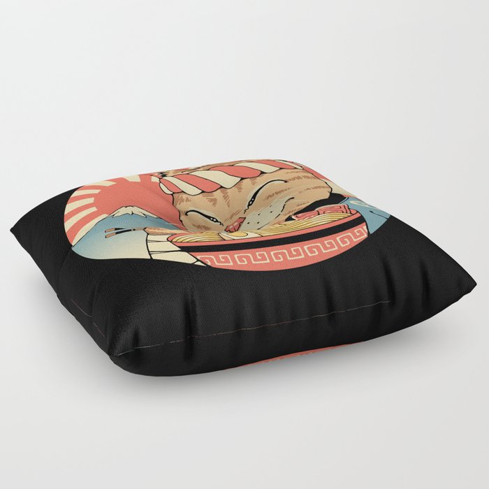 Cat Samurai Ramen Floor Pillow