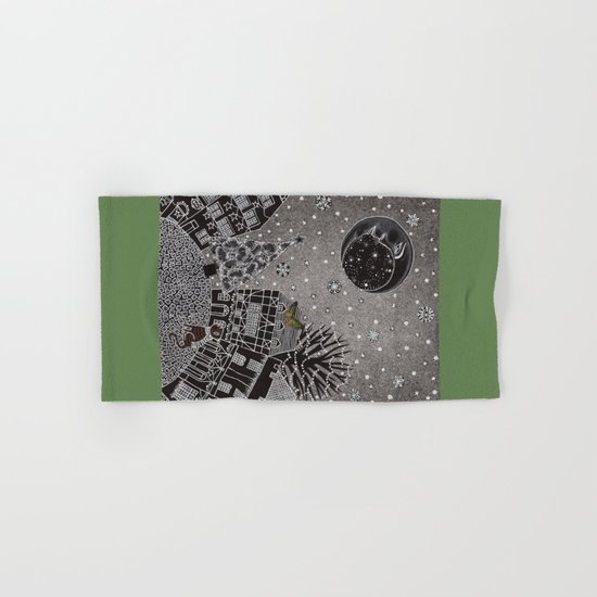 'Twas a Moonlit Winter Night Hand & Bath Towel