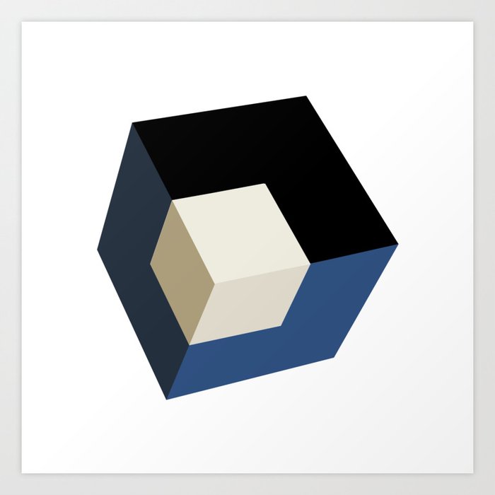3d Effect Cube Art Print By Hypnoboy Society6