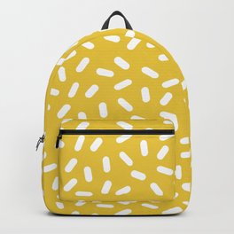 Somethin' Somethin' - yellow bright happy sprinkles pills dash pattern rad minimal prints Backpack