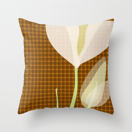 Modern Poppy Flower Throw Pillow