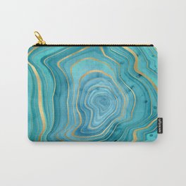turquoise gold agate stone Carry-All Pouch | Ink, Agatemarble, Agatestone, Bluewave, Marblestone, Waves, Oceanwaves, Seaocean, Turquoiseagate, Graphicdesign 