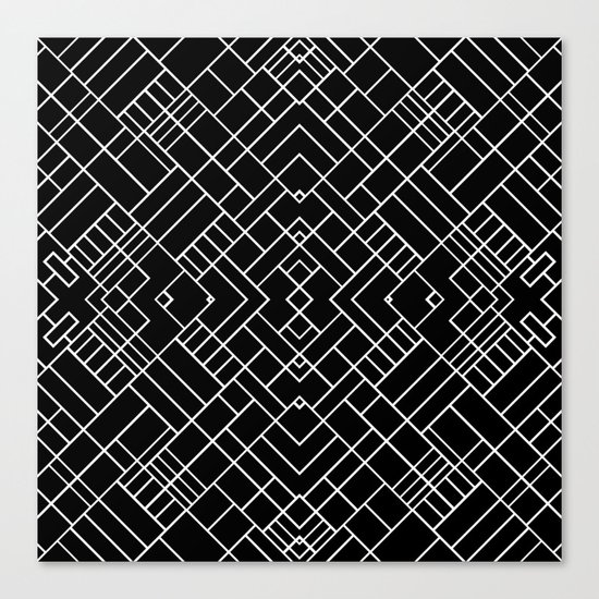PS Grid 45 Black Canvas Print