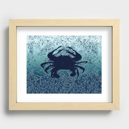 Blue Crab Metallic Recessed Framed Print