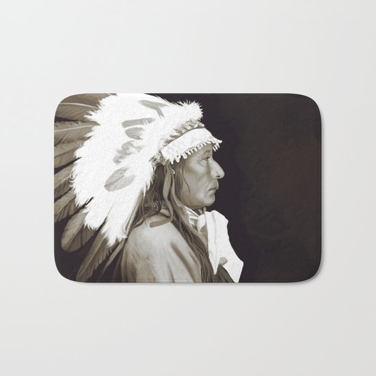 Native American I. Digital painting Bath Mat