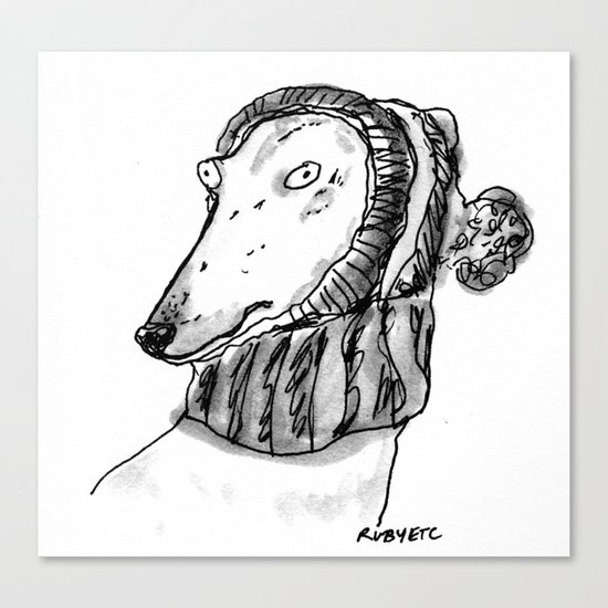 winter greyhound Canvas Print