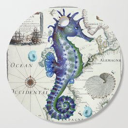 Blue Seahorse Sea Cutting Board