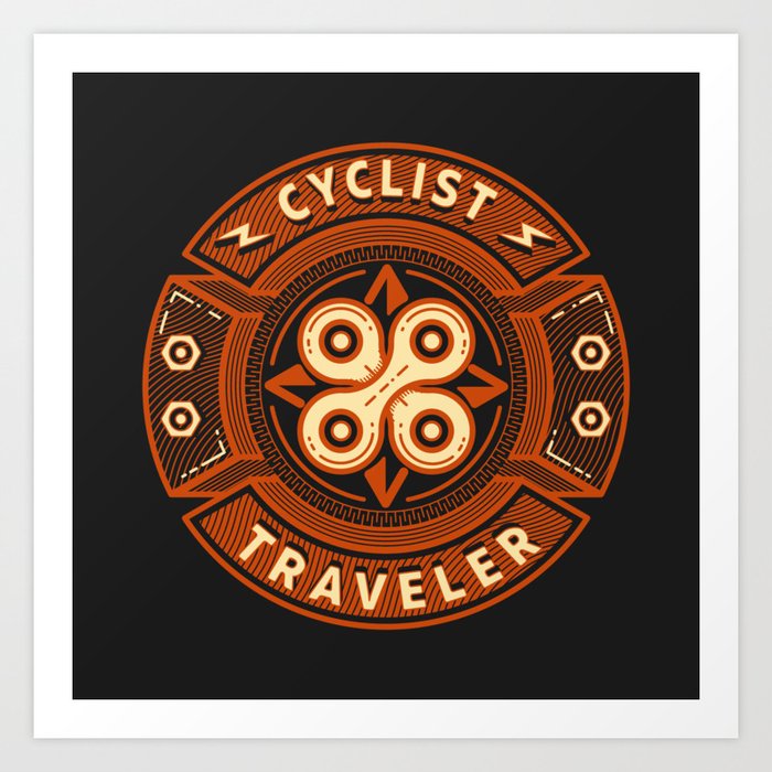 Cyclist and Traveler Art Print