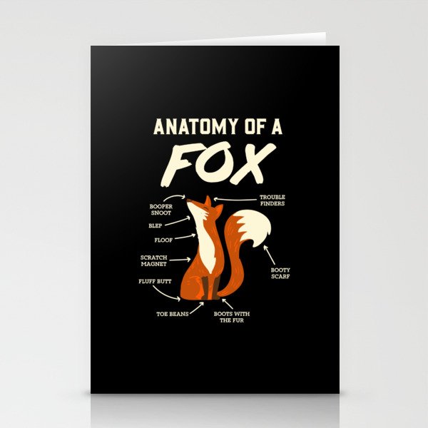 Furry Fandom T-Shirt: Anatomy Of A Fox I Dragon I Monster Stationery Cards