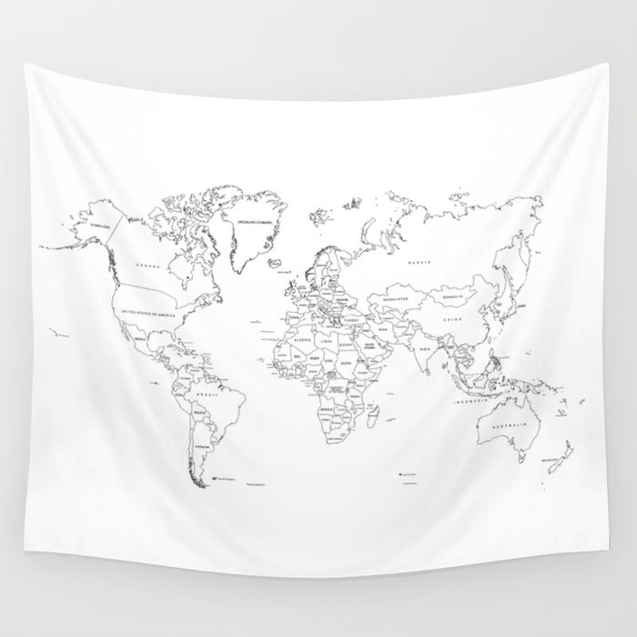 Paint your World Map Wall Tapestry