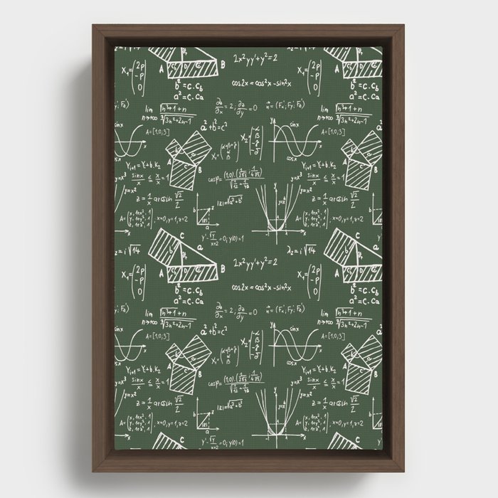 Math Geek Math Problem Framed Canvas