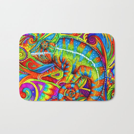 Psychedelizard Psychedelic Chameleon Bath Mat