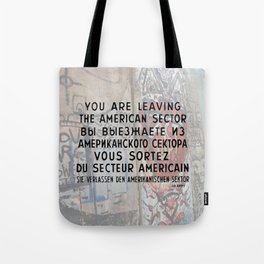 Checkpoint Charlie Signage, Berlin Wall Tote Bag