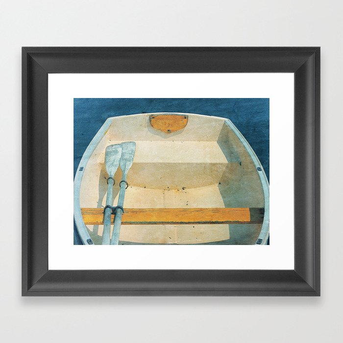 Yellow Boat Rowboat Framed Art Print