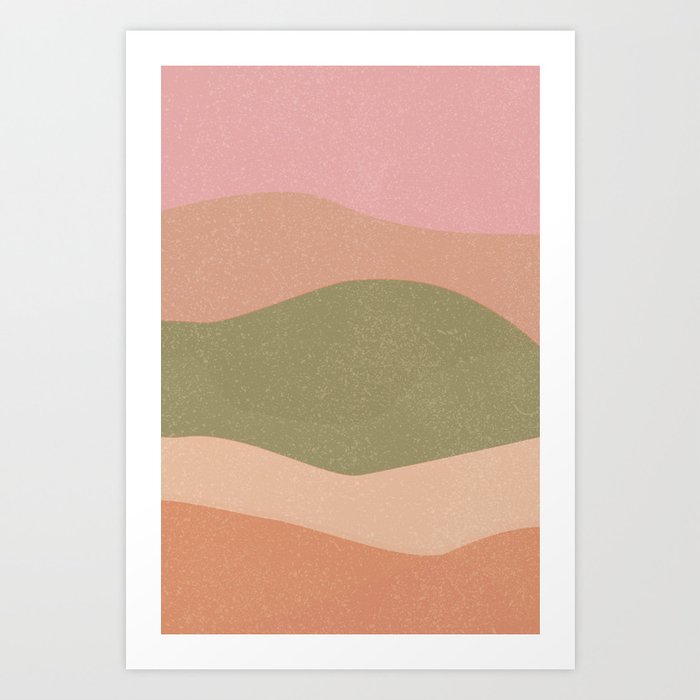 Pastel waves abstract Art Print