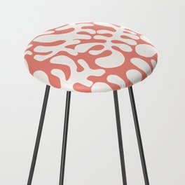 White Matisse cut outs seaweed pattern 13 Counter Stool