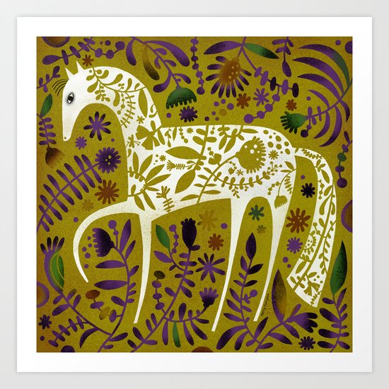 FLOWER HORSE Art Print