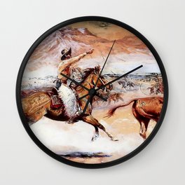 “Cattle Round-Up” by Edward Borein Wall Clock