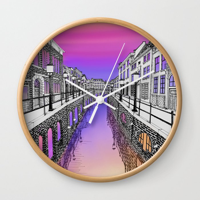 Colorful Canal  Wall Clock