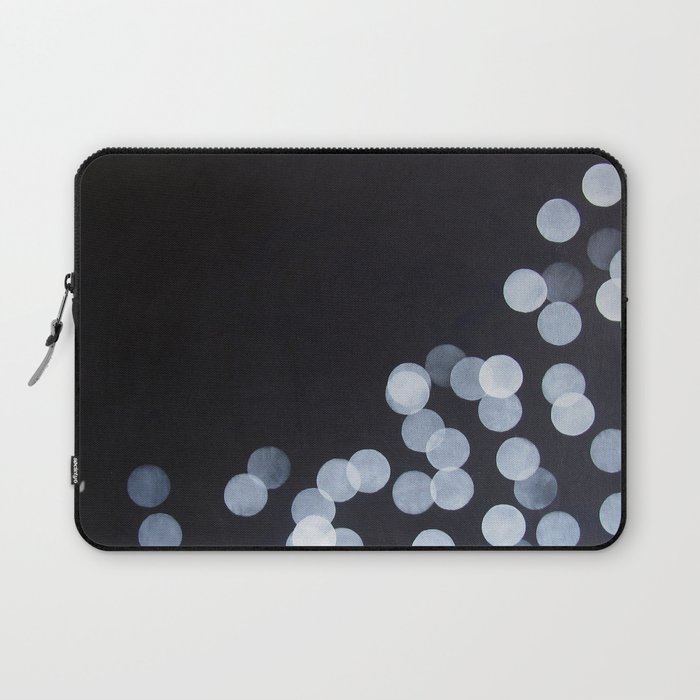 No. 44 - Print of Bokeh Inspired Black and White Modern Abstract Painting Laptop Sleeve