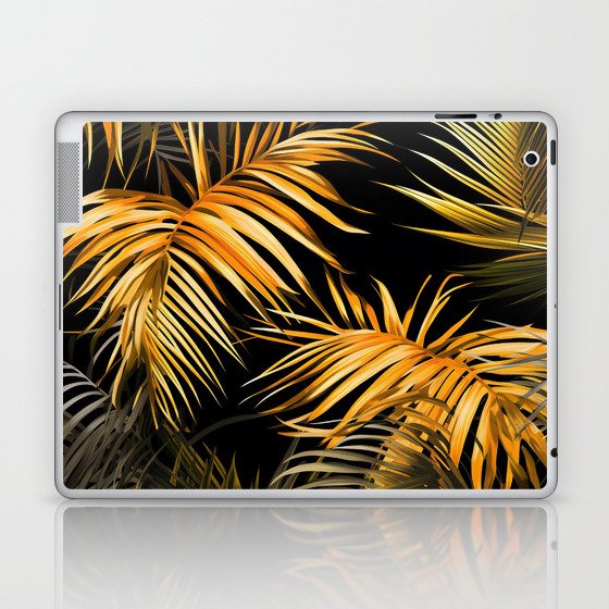 Tropical golden palm leaves  Laptop & iPad Skin