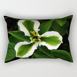 Green-striped White Trillium  (Disease can be beautiful) Rectangular Pillow