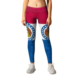 Missouri State Flag US Flags American Banner Standard Show Me State Leggings