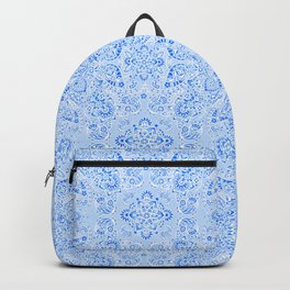Blue Denim Paisley Backpack
