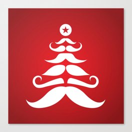 Santa's Mustache Christmas Tree Canvas Print