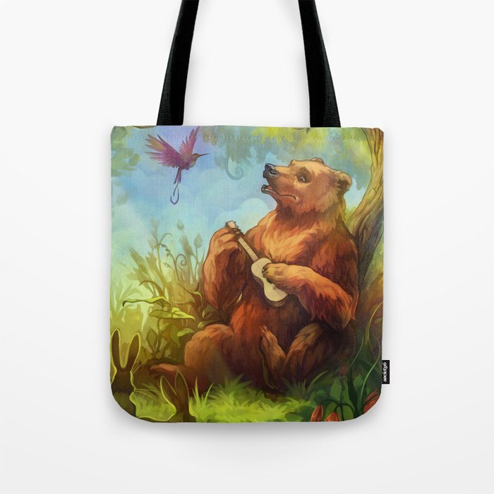 Bear and ukulele Tote Bag