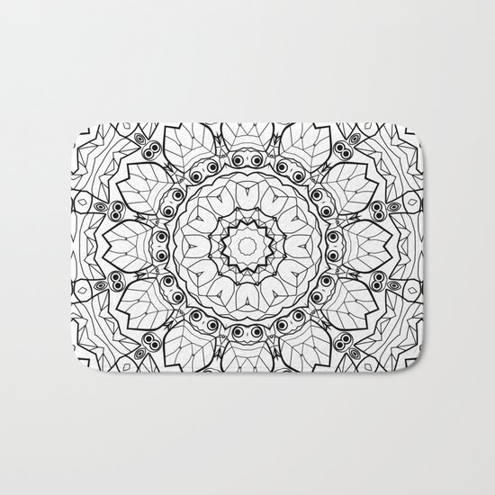 Black and white pattern . "Lola" Notepad-cover-coloring . Bath Mat