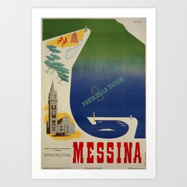 Messina port of Sicily Art Print