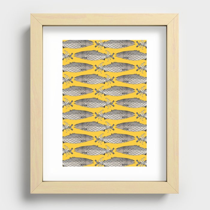 steampunk salmon yellow Recessed Framed Print