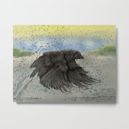 Crow Out of Water 2021 Metal Print