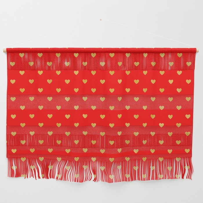 Gold And Red Heart Collection Wall Hanging