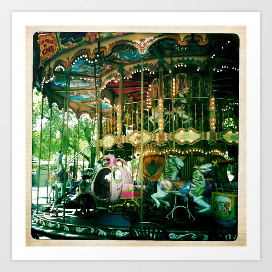 One of many carousels in France Art Print