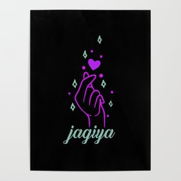 Jagiya Korea Korean Heart K Pop Love Heart Finger Poster