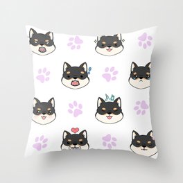 shiba emoji throw pillows