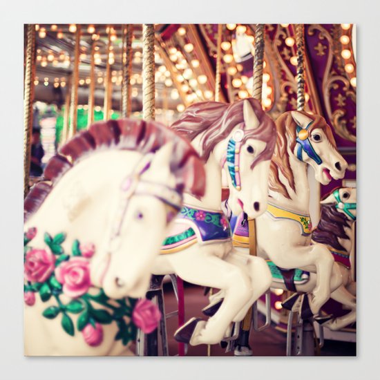 Riding Round Canvas Print