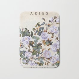 ARIES Bath Mat | Capricorn, Scorpio, Retro, Libra, Painting, Garden, Gemini, Cancer, Botanical, Sagitarius 