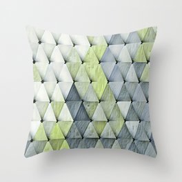 Textured Triangles Lime Gray Throw Pillow